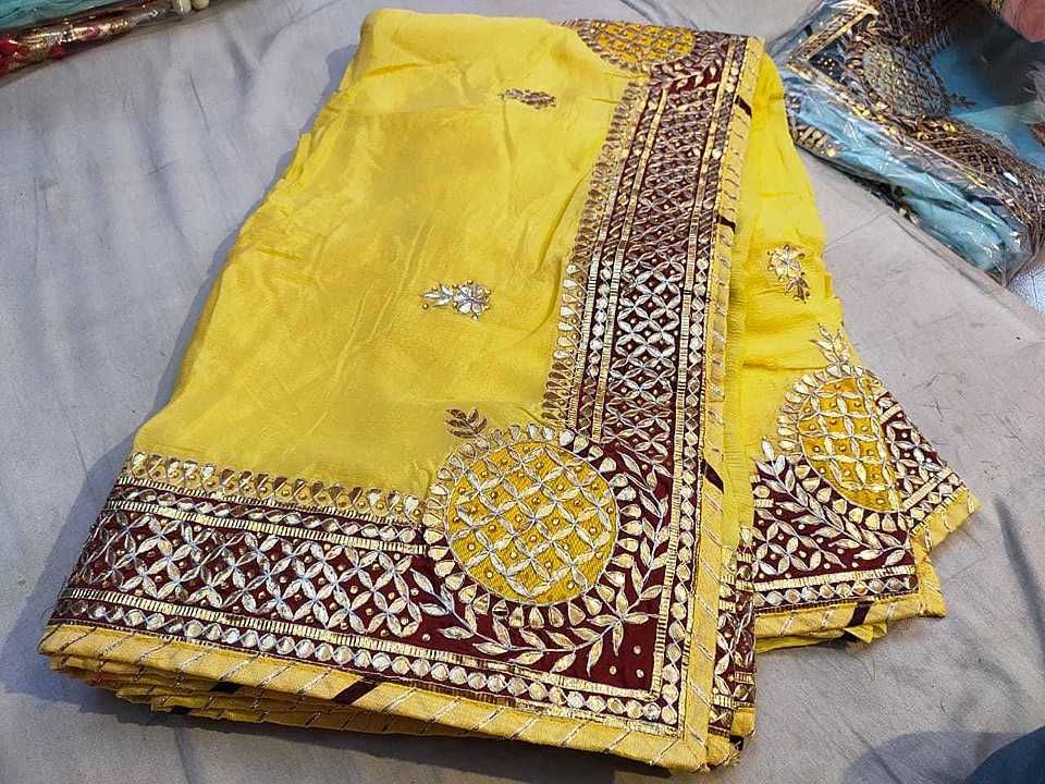 Pure chinnon Saree  uploaded by business on 8/14/2020