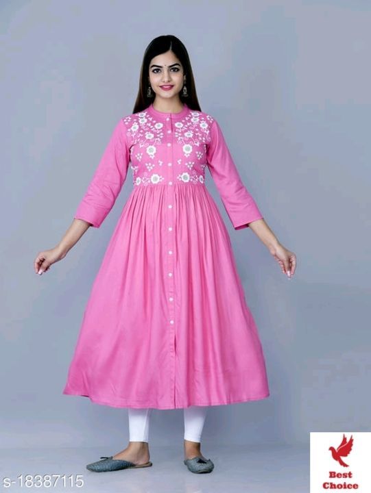 Post image Rayon embroidered kurti (all India free shipping)Rs 600 only Call us- 9041063833WhatsApp link- https://wa.me/message/5YRQMYDW7KADG1