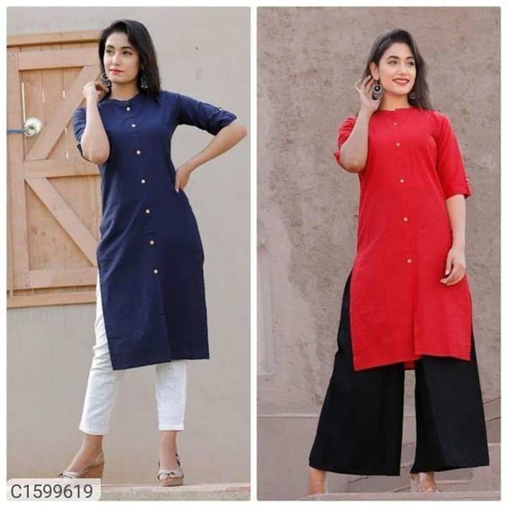 Delightful Solid Cotton Kurti uploaded by business on 6/16/2021