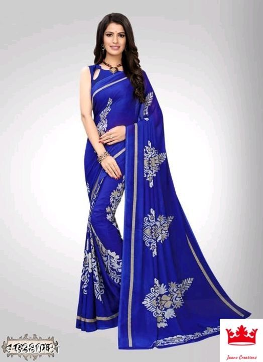 Post image Stylish Aagam Georgette Women's SareesFabric: Saree - Georgette, Blouse -GeorgetteSize: Saree Length - 5.3 Mtr, Blouse Length - 0.7 MtrWork: Printed