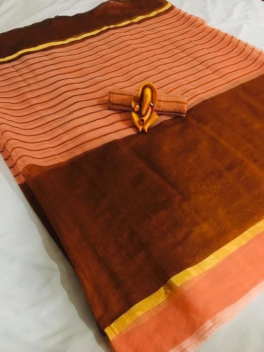 Women'S Chanderi All Over Saree With Golden Border Saree (6.30 Meter_Unstitched Blouse) uploaded by SuperWomen'S on 6/16/2021
