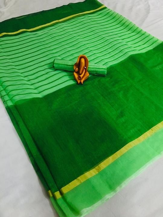 Women'S Chanderi All Over Saree With Golden Border Saree (6.30 Meter_Unstitched Blouse) uploaded by SuperWomen'S on 6/16/2021