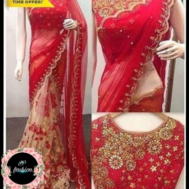 Stylish Georgette Embroidered Saree with Blouse piece uploaded by All india online Shop on 6/17/2021