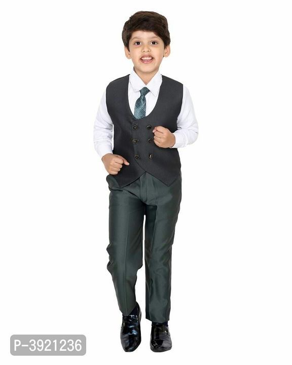 Set of Blue Coat Suit with Shirt Pant Blazer Waistcoat & tie for Kids & Boys uploaded by Pratibha collection and creations on 6/17/2021
