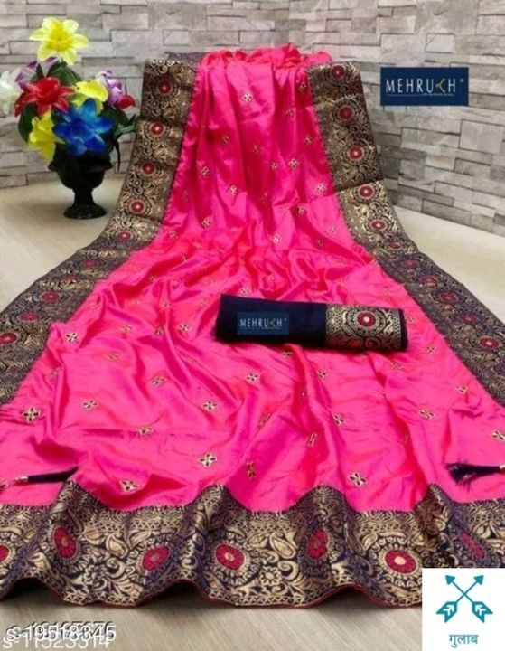 Post image Kashvi Refined Sarees
Saree Fabric: Sana SilkBlouse: Running BlouseBlouse Fabric: SilkPattern: EmbroideredBlouse Pattern: SolidMultipack: SingleSizes: Free Size (Saree Length Size: 5.4 m, Blouse Length Size: 0.8 m) 
Dispatch: 2-3 Days