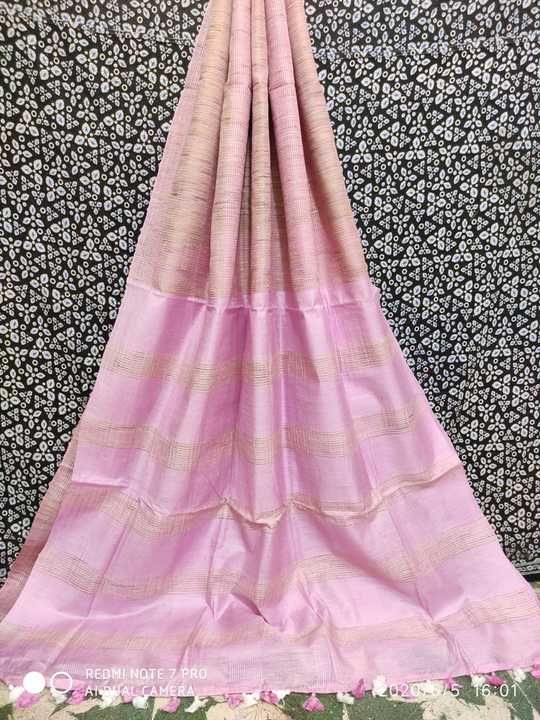 Ghicha strip semi silk saree uploaded by business on 6/17/2021
