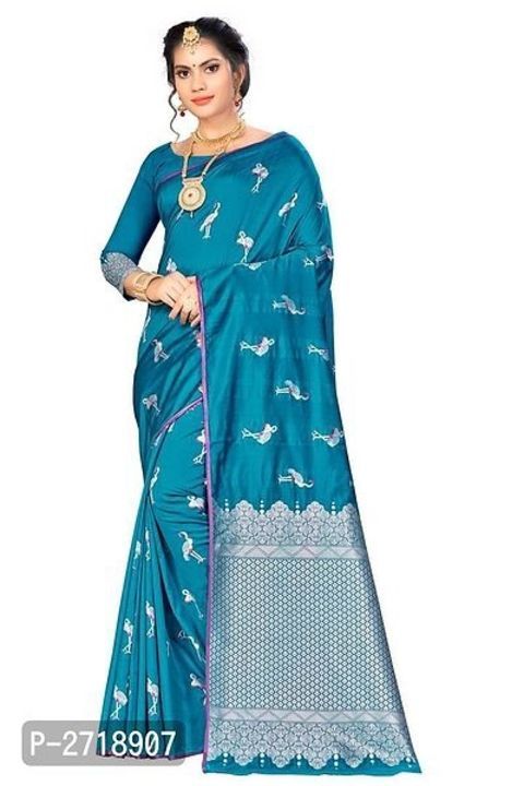 New Trendy Linen Printed Satin Border Saree With Blouse Piece uploaded by business on 6/17/2021