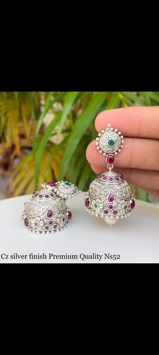 Silver finish jhumkas uploaded by SD Boutique on 6/18/2021