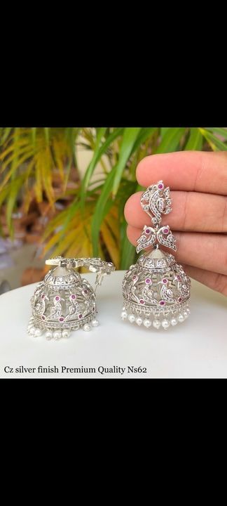 Silver finish jhumkas uploaded by SD Boutique on 6/18/2021