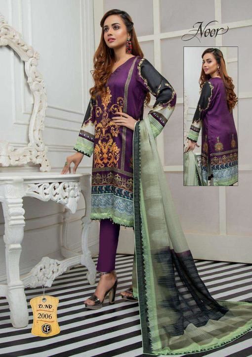 Noor lawn cotton uploaded by Huda collection on 6/18/2021
