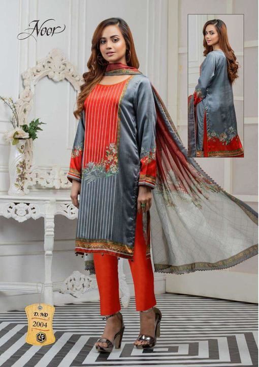 Noor lawn cotton uploaded by Huda collection on 6/18/2021