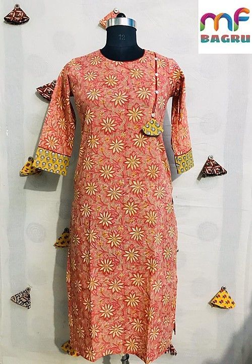 cotton hand block printed kurties 
Sizes 38-46
Length 45 uploaded by business on 8/14/2020