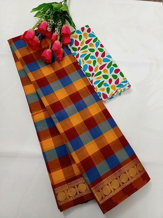 Chettinad Fancy Zari-Checked Sarees uploaded by business on 8/14/2020