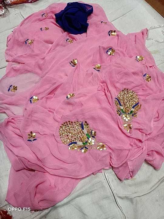 Najbeen chiffon saree uploaded by business on 8/15/2020