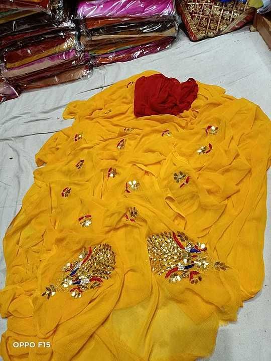 Najbeen chiffon saree uploaded by Vibhgour creations on 8/15/2020