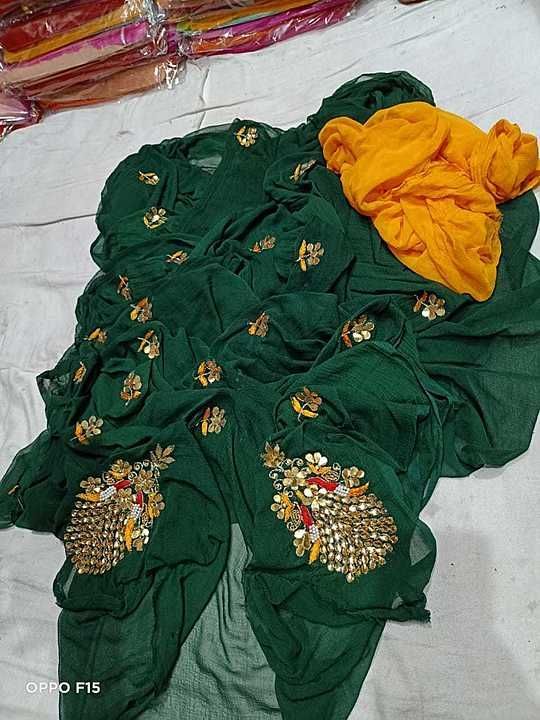 Najbeen chiffon saree uploaded by Vibhgour creations on 8/15/2020