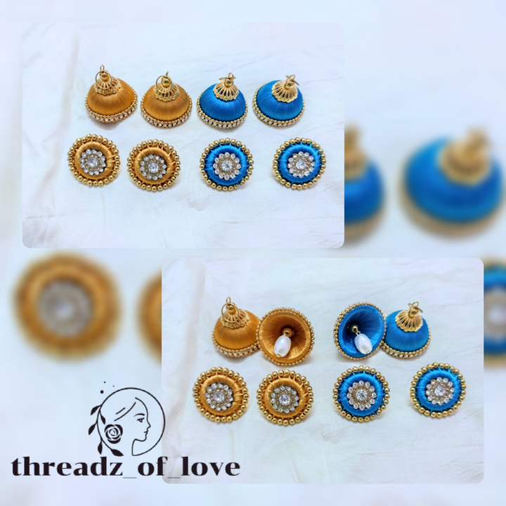 Silk thread earrings uploaded by business on 6/19/2021