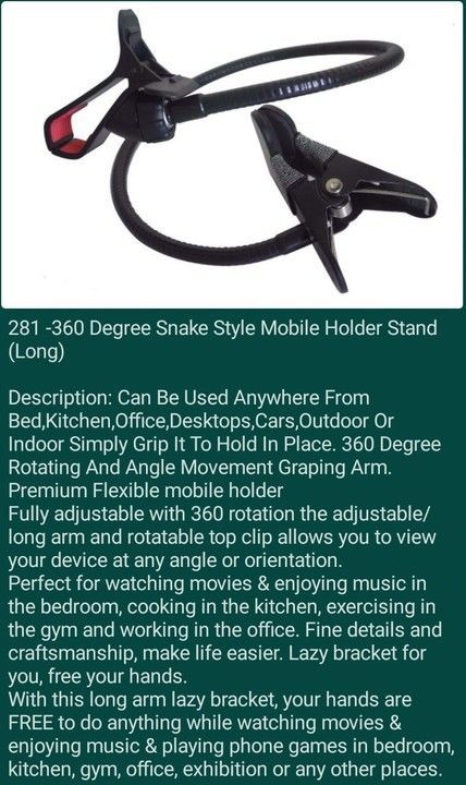 281 -360 Degree Rotatable Mobile Holder  uploaded by Angel Shopping Hub on 6/19/2021