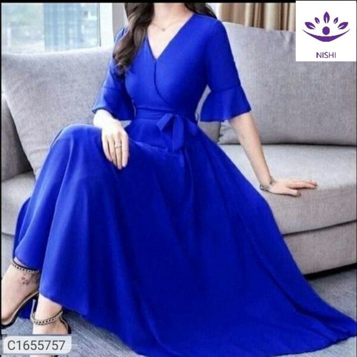 *Catalog Name:* Women's Crepe Solid Maxi Dresses uploaded by business on 6/20/2021