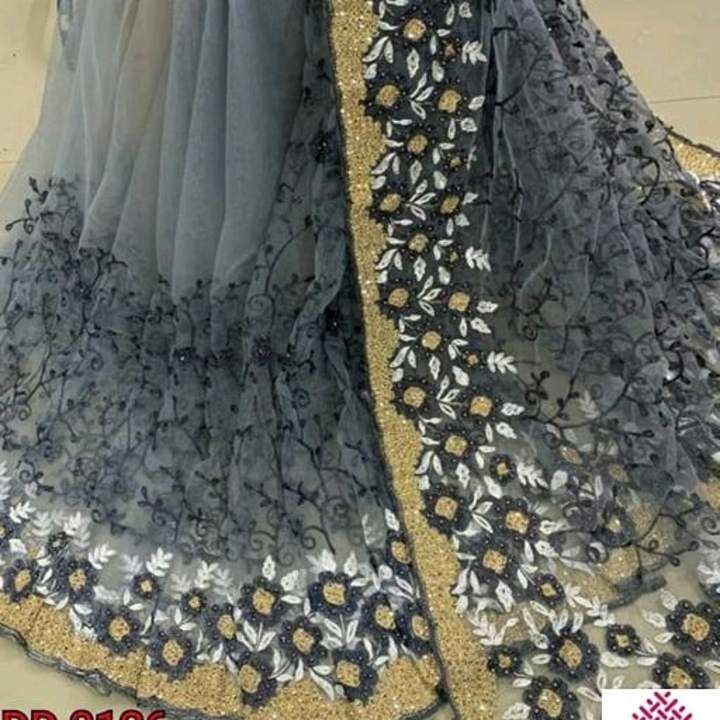 Net embroidered Saree uploaded by business on 6/20/2021