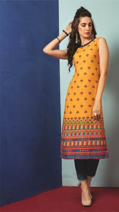 Multicolor Floral Rayon Long Kurtis uploaded by Kadin Qurre - Women Ethnic Boutique on 6/20/2021