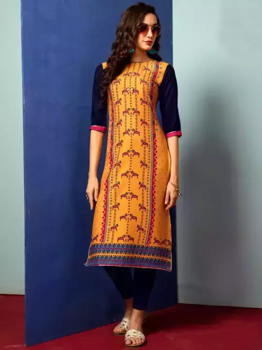 Multicolor Floral Rayon Long Kurtis uploaded by Kadin Qurre - Women Ethnic Boutique on 6/20/2021