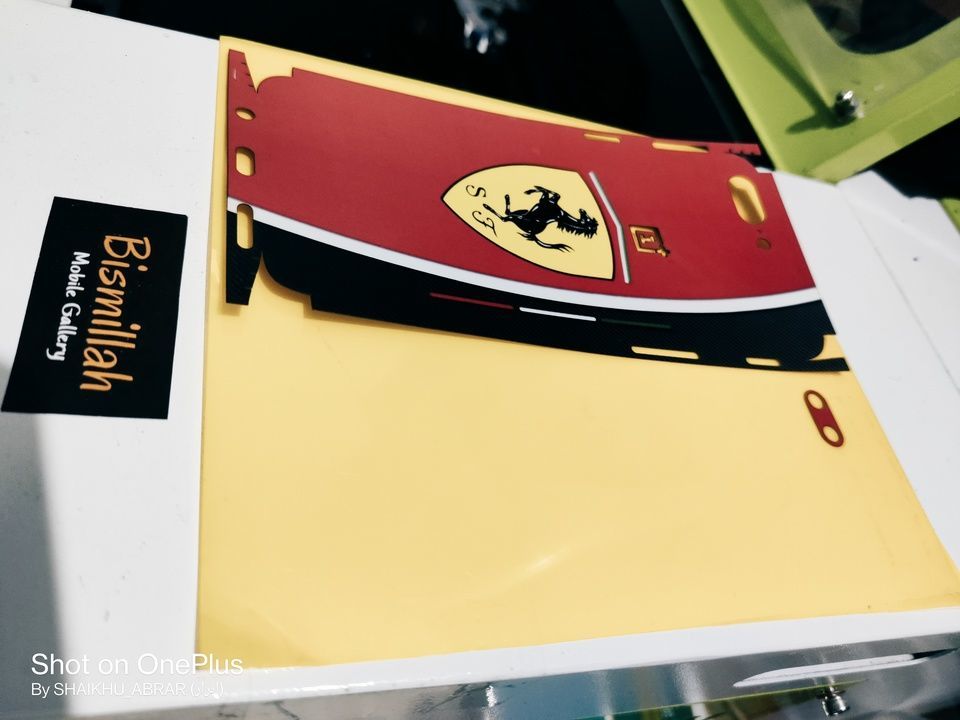 ONEPLUS 5 (JAPAN TECHNOLOGY)BACK FERRARI EDITION ENGRAVED SKIN WITH FULL EDGE TO EDGE CUTTING uploaded by Bismillah mobile gallery on 6/20/2021