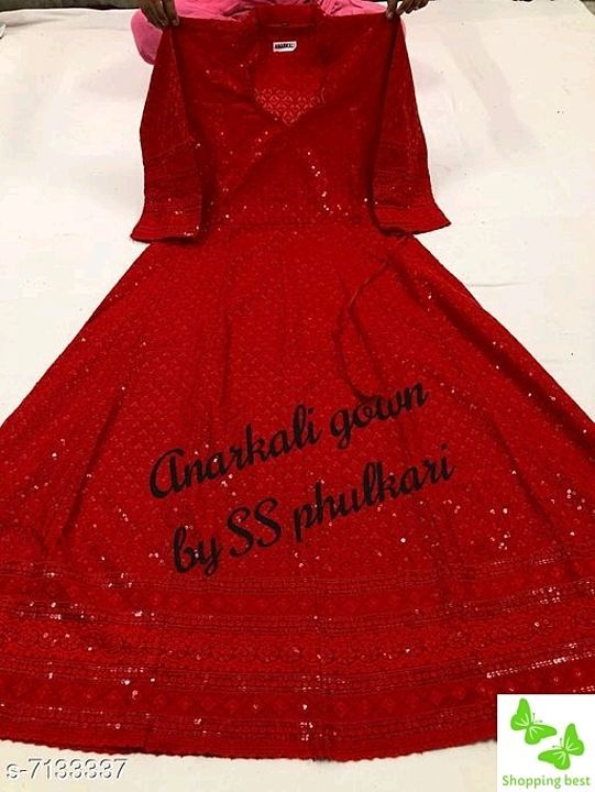 Chikankari gown uploaded by business on 8/15/2020