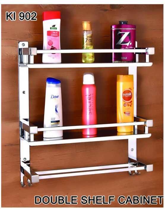 Stainless steel 3 Tier shelf with towel rack and hooks. uploaded by SS Trading Corporation on 6/20/2021
