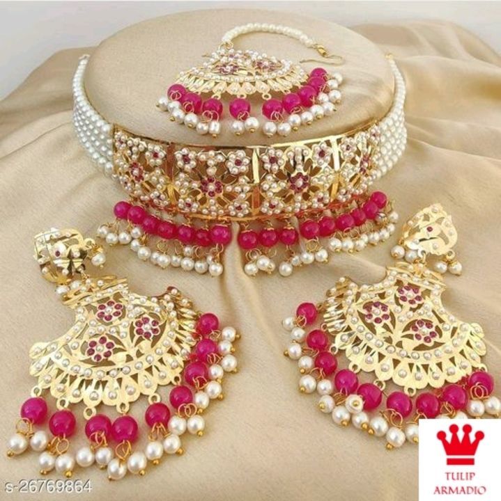 Post image Catalog Name:*Feminine Beautiful Jewellery Sets*Base Metal: BrassPlating: Gold PlatedStone Type: PearlsSizing: AdjustableEasy Returns Available In Case Of Any Issue*Proof of Safe Delivery! Click to know on Safety Standards of Delivery Partners- https://ltl.sh/y_nZrAV3