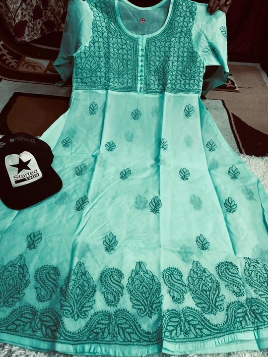 Lucknowi chikankari cotton gown uploaded by business on 6/21/2021