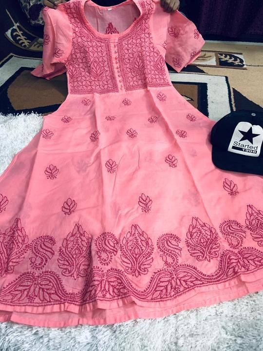 Lucknowi chikankari cotton gown uploaded by business on 6/21/2021