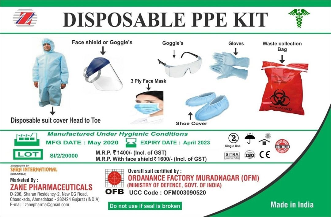 Disposable ppe kit 95gsm certified uploaded by Zane Pharmaceuticals on 8/15/2020