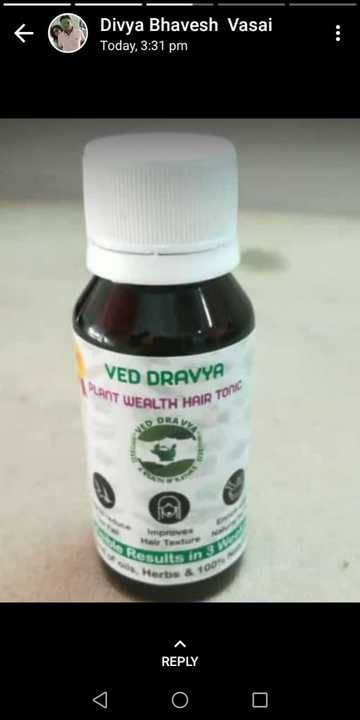 Post image Ved Dravya products are Natural Products
No harmful chemicals and side effects.
We have happy clients all-over India.
We have 💯 Cure for baldness and Alopecia Areata too.