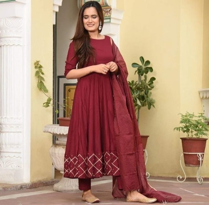 Post image I want 1 Readymade of GoSriKi  Women's  Anarkali  Regular  Rayon Kurta With Dupatta and pant
1 piece chahiye 
9328387485.
Below are some sample images of what I want.