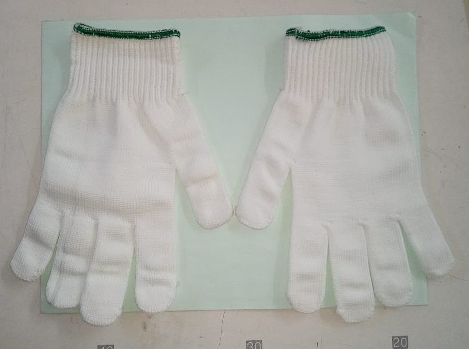 Knitted cotton gloves white uploaded by Chougule Enterprisers  on 8/15/2020
