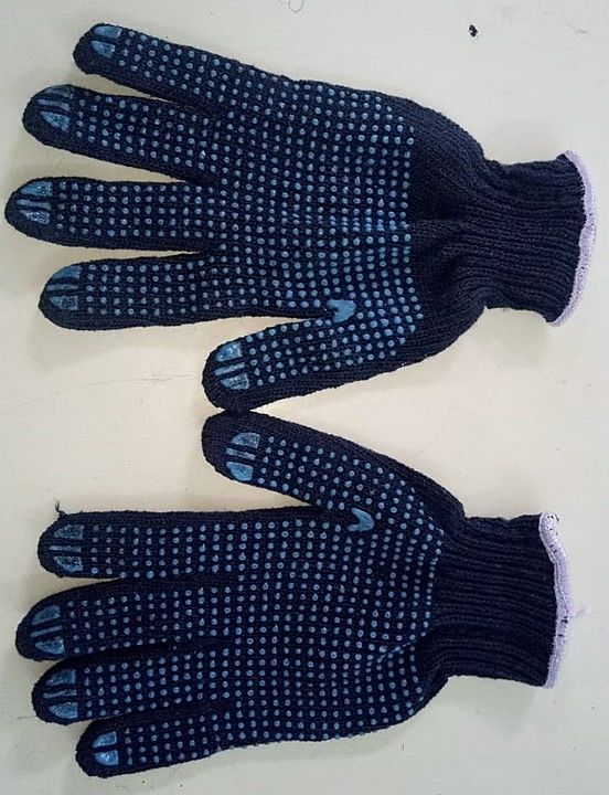 Knitted cotton gloves with grip  uploaded by Chougule Enterprisers  on 8/15/2020