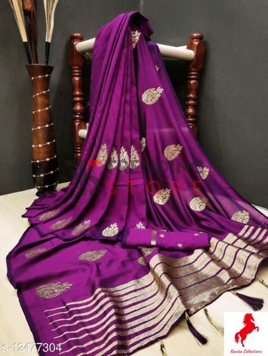 Attractive Vichitra Silk Women's Sarees uploaded by Kanha collection on 6/21/2021