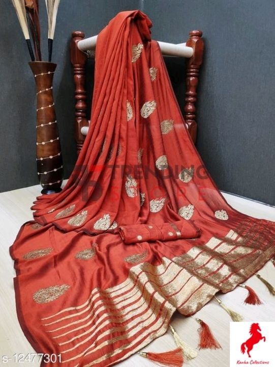 Attractive Vichitra Silk Women's Sarees uploaded by Kanha collection on 6/21/2021