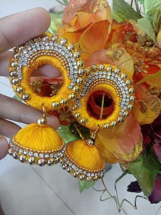 Post image Yellow silk thread earring , Rs.99 only