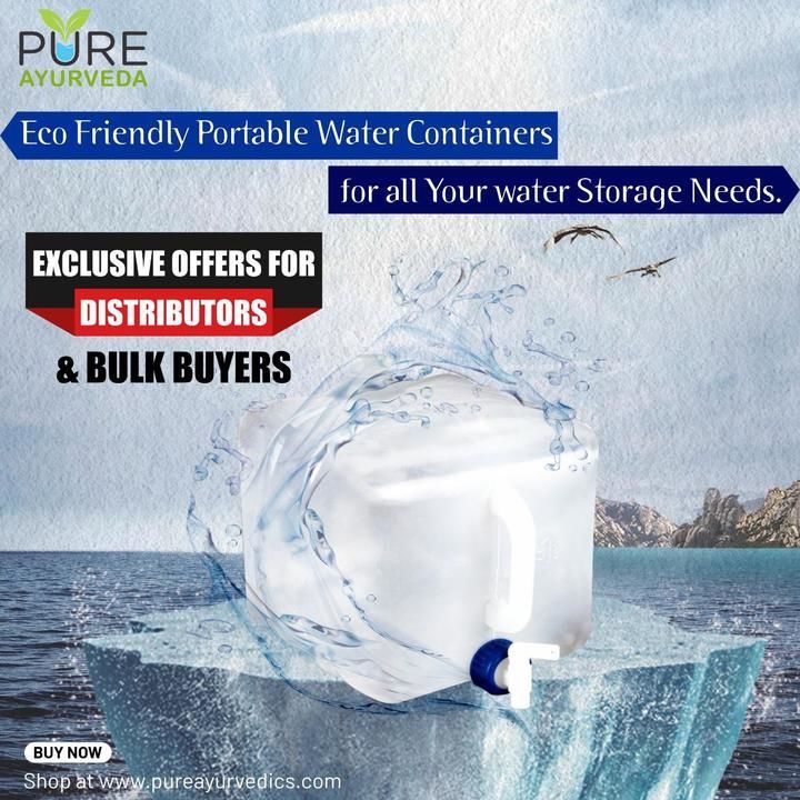 Portable / Foldable Bio-Friendly Water Container. uploaded by Pure Ayurveda on 6/21/2021