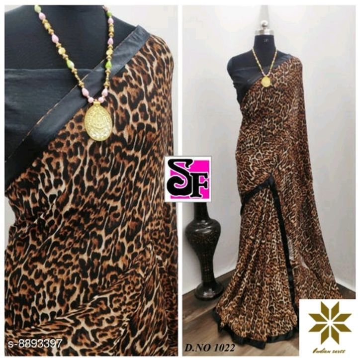Pure waitless tiger print Sarees  uploaded by business on 6/22/2021