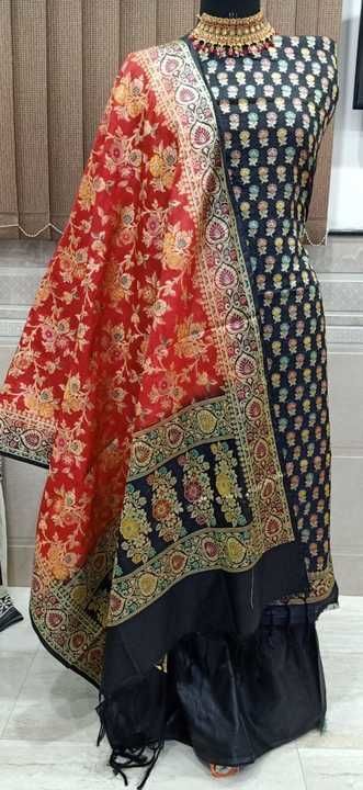 Banarasi katan silk.three piece suit uploaded by Banarasi Weavers on 6/22/2021