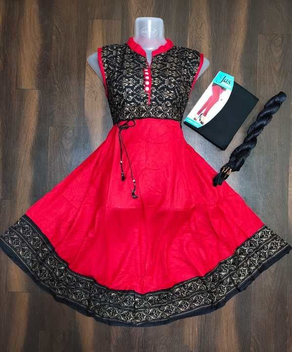 Post image I want 1 With pant shall of Red with black umbrella top.
Below is the sample image of what I want.
