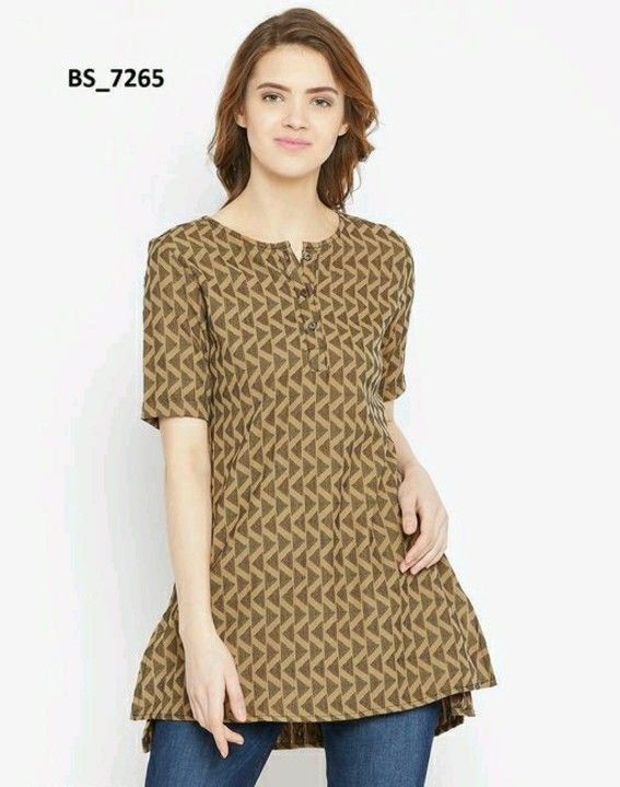 Printed brown crepe top uploaded by business on 6/22/2021