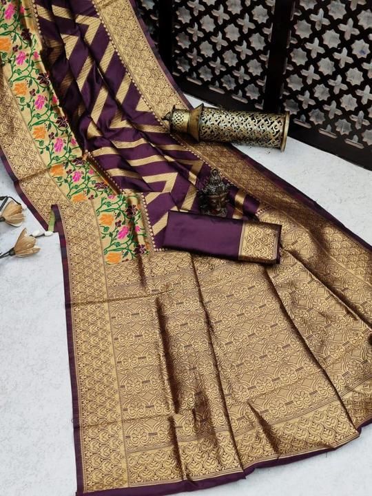 Soft lichi silk saree uploaded by Trending Articles on 6/23/2021