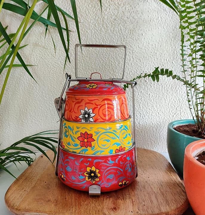 Hand painted Lunch Box 3 layer uploaded by RAJAT HANDICRAFTS on 8/16/2020