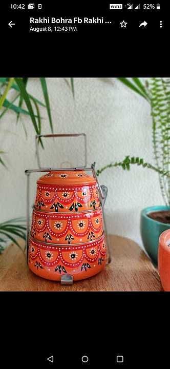 Hand painted Lunch Box 3 layer uploaded by RAJAT HANDICRAFTS on 8/16/2020