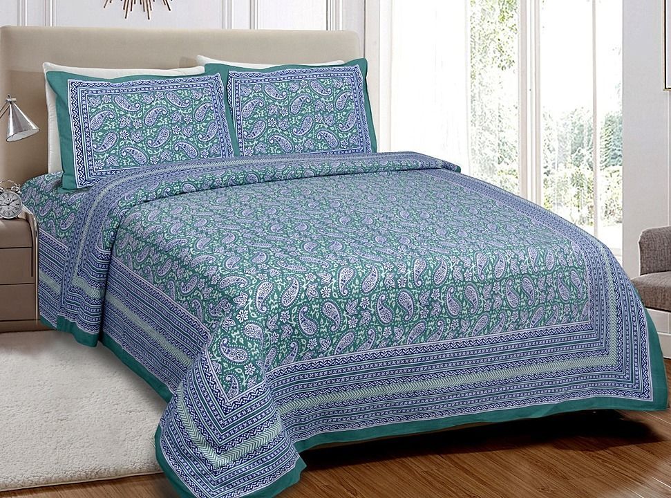 pure cotton king size bedsheet with 2 pillow cover  uploaded by business on 8/16/2020