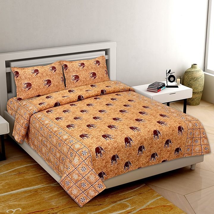 pure cotton king size bedsheet with 2 pillow cover  uploaded by business on 8/16/2020